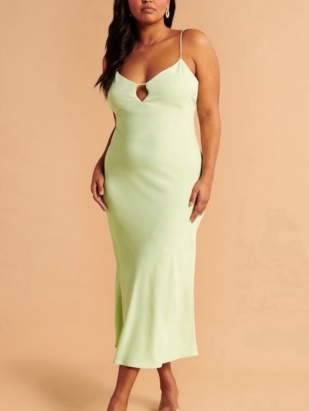 ABERCROMBIE & FITCH Midi Slip Dress - Green